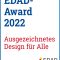 Signet EDAD-Award 2022 mit Blauer Schrift auf weißem Grund
