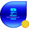 Logo des ZVSHK mit blauem Tropfen auf dem der Text sitzt und einer goldenen Medaillie